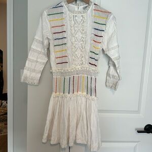 Place Nationale Embroidered Mini Dress with Pom Pom *read description Size 1